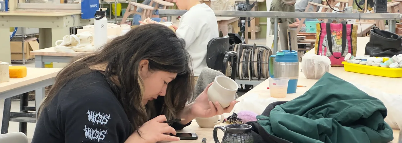 Ceramics studio with pottery wheels