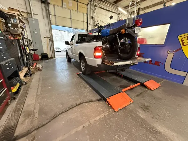 Loading Motorcycle With Tailgate Lift